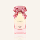Laura Ashley Floral Fancy perfume bottle with a pink bow on a white background