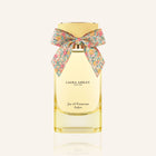 Laura Ashley perfume bottle with a floral bow on a white background