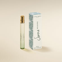 Laura Ashley Serene Meadows perfume bottle and packaging on a beige background